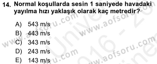 Kamera Tekniğine Giriş Dersi 2016 - 2017 Yılı (Final) Dönem Sonu Sınav Soruları 14. Soru