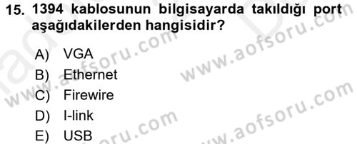 Kamera Tekniğine Giriş Dersi 2016 - 2017 Yılı (Final) Dönem Sonu Sınav Soruları 15. Soru