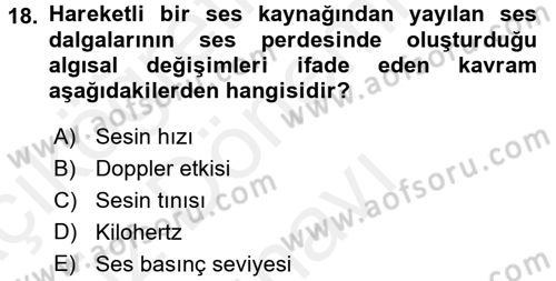 Kamera Tekniğine Giriş Dersi 2016 - 2017 Yılı (Final) Dönem Sonu Sınav Soruları 18. Soru