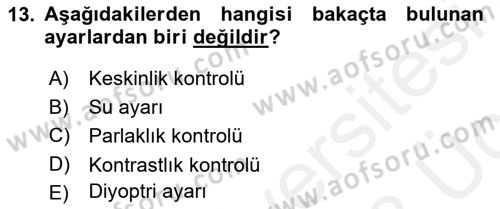 Kamera Tekniğine Giriş Dersi 2017 - 2018 Yılı 3 Ders Sınav Soruları 13. Soru