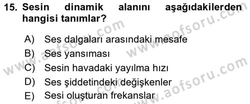Kamera Tekniğine Giriş Dersi 2017 - 2018 Yılı 3 Ders Sınav Soruları 15. Soru