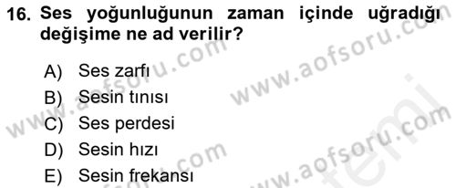 Kamera Tekniğine Giriş Dersi 2017 - 2018 Yılı 3 Ders Sınav Soruları 16. Soru