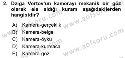Kamera Tekniğine Giriş Dersi 2017 - 2018 Yılı 3 Ders Sınav Soruları 2. Soru