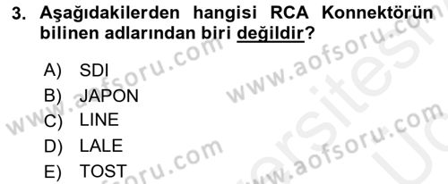 Kamera Tekniğine Giriş Dersi 2017 - 2018 Yılı 3 Ders Sınav Soruları 3. Soru