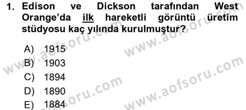 Kamera Tekniğine Giriş Dersi Ara Sınavı Deneme Sınav Soruları 1. Soru