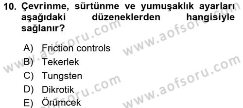 Kamera Tekniğine Giriş Dersi 2017 - 2018 Yılı (Final) Dönem Sonu Sınav Soruları 10. Soru