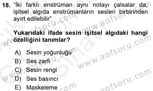 Kamera Tekniğine Giriş Dersi 2017 - 2018 Yılı (Final) Dönem Sonu Sınav Soruları 18. Soru