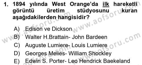 Kamera Tekniğine Giriş Dersi 2018 - 2019 Yılı 3 Ders Sınav Soruları 1. Soru