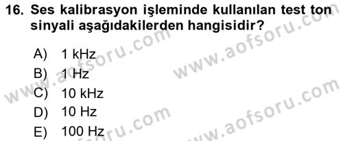 Kamera Tekniğine Giriş Dersi 2018 - 2019 Yılı 3 Ders Sınav Soruları 16. Soru