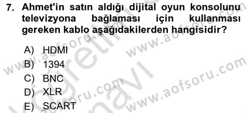 Kamera Tekniğine Giriş Dersi 2018 - 2019 Yılı 3 Ders Sınav Soruları 7. Soru