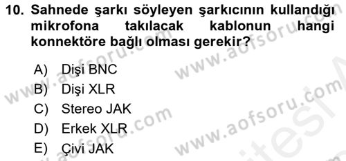 Kamera Tekniğine Giriş Dersi Ara Sınavı Deneme Sınav Soruları 10. Soru