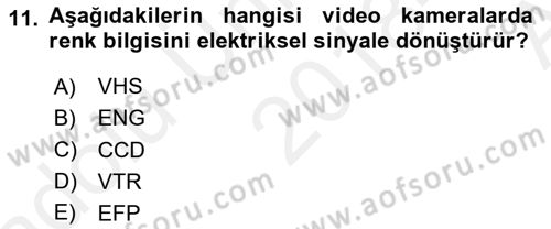 Kamera Tekniğine Giriş Dersi 2018 - 2019 Yılı (Vize) Ara Sınav Soruları 11. Soru