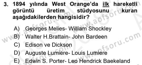 Kamera Tekniğine Giriş Dersi 2018 - 2019 Yılı (Vize) Ara Sınav Soruları 3. Soru