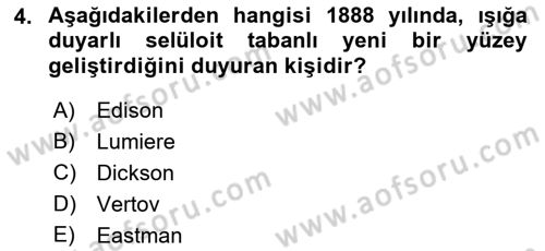 Kamera Tekniğine Giriş Dersi 2018 - 2019 Yılı (Vize) Ara Sınav Soruları 4. Soru