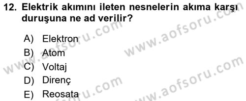 Kamera Tekniğine Giriş Dersi 2018 - 2019 Yılı Yaz Okulu Sınav Soruları 12. Soru