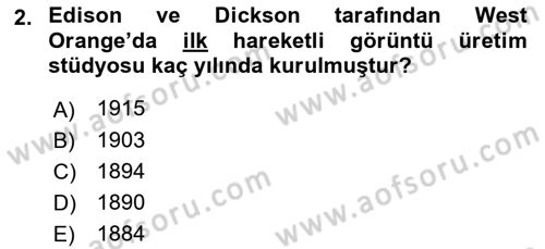 Kamera Tekniğine Giriş Dersi 2018 - 2019 Yılı Yaz Okulu Sınav Soruları 2. Soru