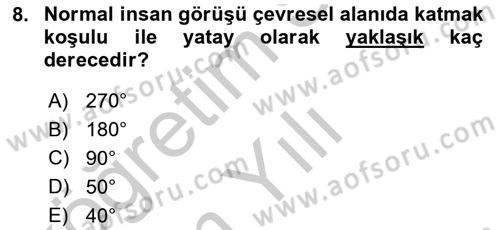 Kamera Tekniğine Giriş Dersi 2018 - 2019 Yılı Yaz Okulu Sınav Soruları 8. Soru