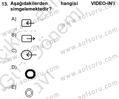 Kamera Tekniğine Giriş Dersi 2019 - 2020 Yılı (Vize) Ara Sınav Soruları 13. Soru
