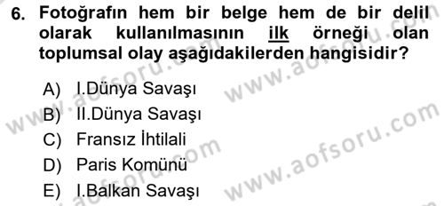 Kamera Tekniğine Giriş Dersi 2019 - 2020 Yılı (Vize) Ara Sınav Soruları 6. Soru