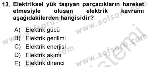 Kamera Tekniğine Giriş Dersi 2019 - 2020 Yılı (Final) Dönem Sonu Sınav Soruları 13. Soru