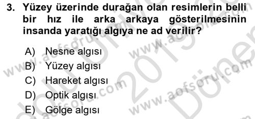 Kamera Tekniğine Giriş Dersi 2019 - 2020 Yılı (Final) Dönem Sonu Sınav Soruları 3. Soru
