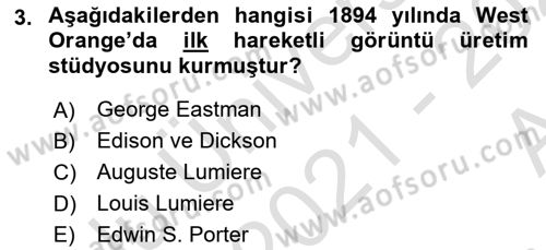 Kamera Tekniğine Giriş Dersi 2021 - 2022 Yılı (Vize) Ara Sınav Soruları 3. Soru