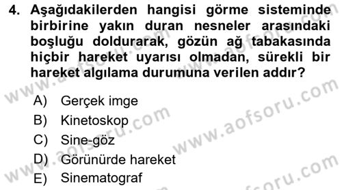 Kamera Tekniğine Giriş Dersi Ara Sınavı Deneme Sınav Soruları 4. Soru