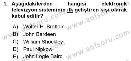 Kamera Tekniğine Giriş Dersi 2021 - 2022 Yılı (Final) Dönem Sonu Sınav Soruları 1. Soru