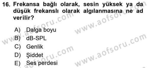 Kamera Tekniğine Giriş Dersi 2021 - 2022 Yılı (Final) Dönem Sonu Sınav Soruları 16. Soru