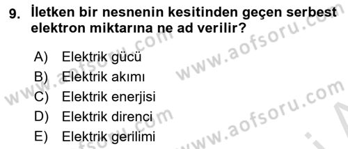 Kamera Tekniğine Giriş Dersi 2021 - 2022 Yılı (Final) Dönem Sonu Sınav Soruları 9. Soru