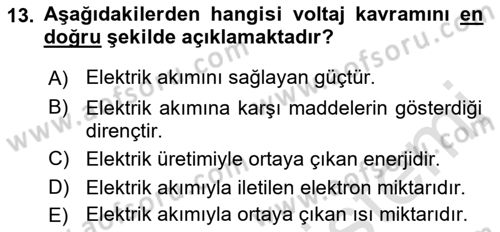 Kamera Tekniğine Giriş Dersi 2021 - 2022 Yılı Yaz Okulu Sınav Soruları 13. Soru