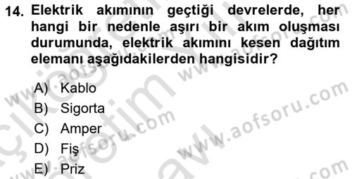 Kamera Tekniğine Giriş Dersi 2021 - 2022 Yılı Yaz Okulu Sınav Soruları 14. Soru