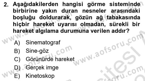 Kamera Tekniğine Giriş Dersi 2021 - 2022 Yılı Yaz Okulu Sınav Soruları 2. Soru