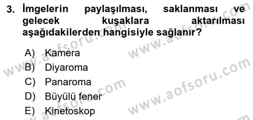 Kamera Tekniğine Giriş Dersi Ara Sınavı Deneme Sınav Soruları 3. Soru