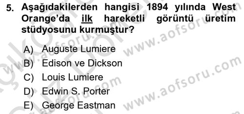 Kamera Tekniğine Giriş Dersi Ara Sınavı Deneme Sınav Soruları 5. Soru
