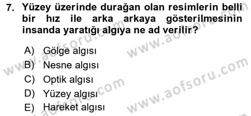 Kamera Tekniğine Giriş Dersi 2022 - 2023 Yılı (Vize) Ara Sınav Soruları 7. Soru