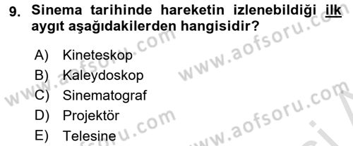 Kamera Tekniğine Giriş Dersi 2022 - 2023 Yılı (Vize) Ara Sınav Soruları 9. Soru