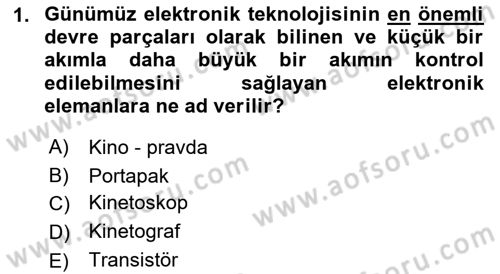 Kamera Tekniğine Giriş Dersi 2022 - 2023 Yılı Yaz Okulu Sınav Soruları 1. Soru