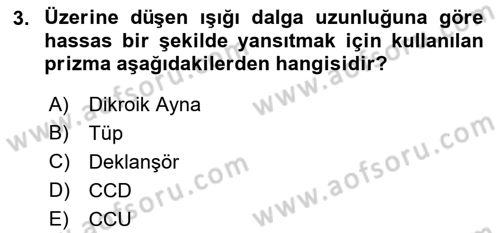 Kamera Tekniğine Giriş Dersi 2022 - 2023 Yılı Yaz Okulu Sınav Soruları 3. Soru