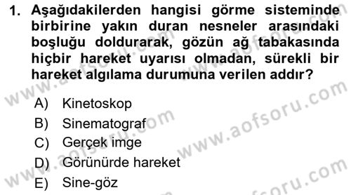 Kamera Tekniğine Giriş Dersi 2023 - 2024 Yılı (Final) Dönem Sonu Sınav Soruları 1. Soru