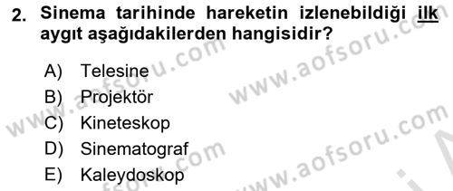 Kamera Tekniğine Giriş Dersi 2023 - 2024 Yılı (Final) Dönem Sonu Sınav Soruları 2. Soru
