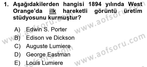 Kamera Tekniğine Giriş Dersi 2023 - 2024 Yılı Yaz Okulu Sınav Soruları 1. Soru