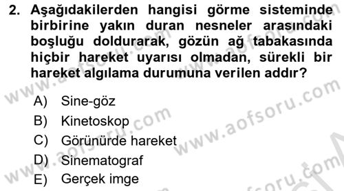 Kamera Tekniğine Giriş Dersi 2023 - 2024 Yılı Yaz Okulu Sınav Soruları 2. Soru