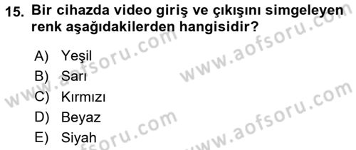 Kamera Tekniğine Giriş Dersi Ara Sınavı Deneme Sınav Soruları 15. Soru