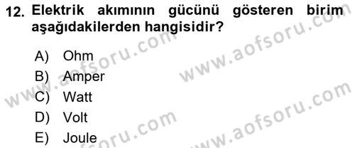 Kamera Tekniğine Giriş Dersi 2025 - 2026 Yılı (Final) Dönem Sonu Sınav Soruları 12. Soru