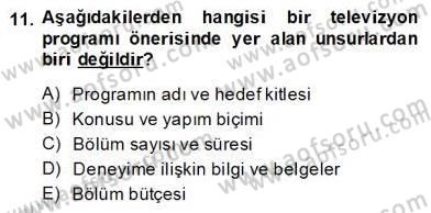 Fotoğraf ve Video Proje Geliştirme Dersi 2013 - 2014 Yılı (Final) Dönem Sonu Sınav Soruları 11. Soru