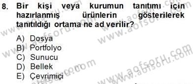 Fotoğraf ve Video Proje Geliştirme Dersi 2014 - 2015 Yılı (Vize) Ara Sınav Soruları 8. Soru