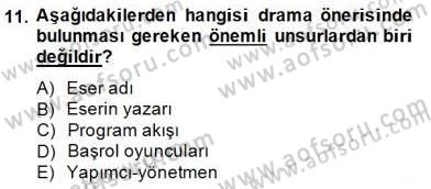 Fotoğraf ve Video Proje Geliştirme Dersi 2014 - 2015 Yılı (Final) Dönem Sonu Sınav Soruları 11. Soru