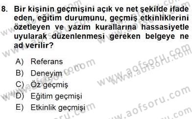 Fotoğraf ve Video Proje Geliştirme Dersi 2015 - 2016 Yılı (Vize) Ara Sınav Soruları 8. Soru