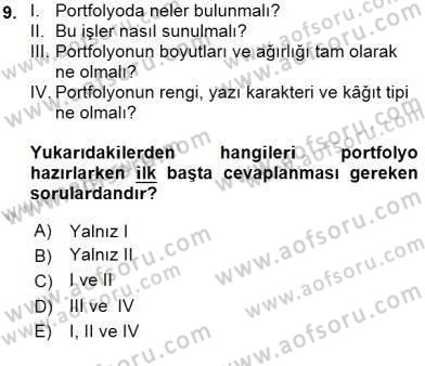 Fotoğraf ve Video Proje Geliştirme Dersi 2015 - 2016 Yılı (Vize) Ara Sınav Soruları 9. Soru